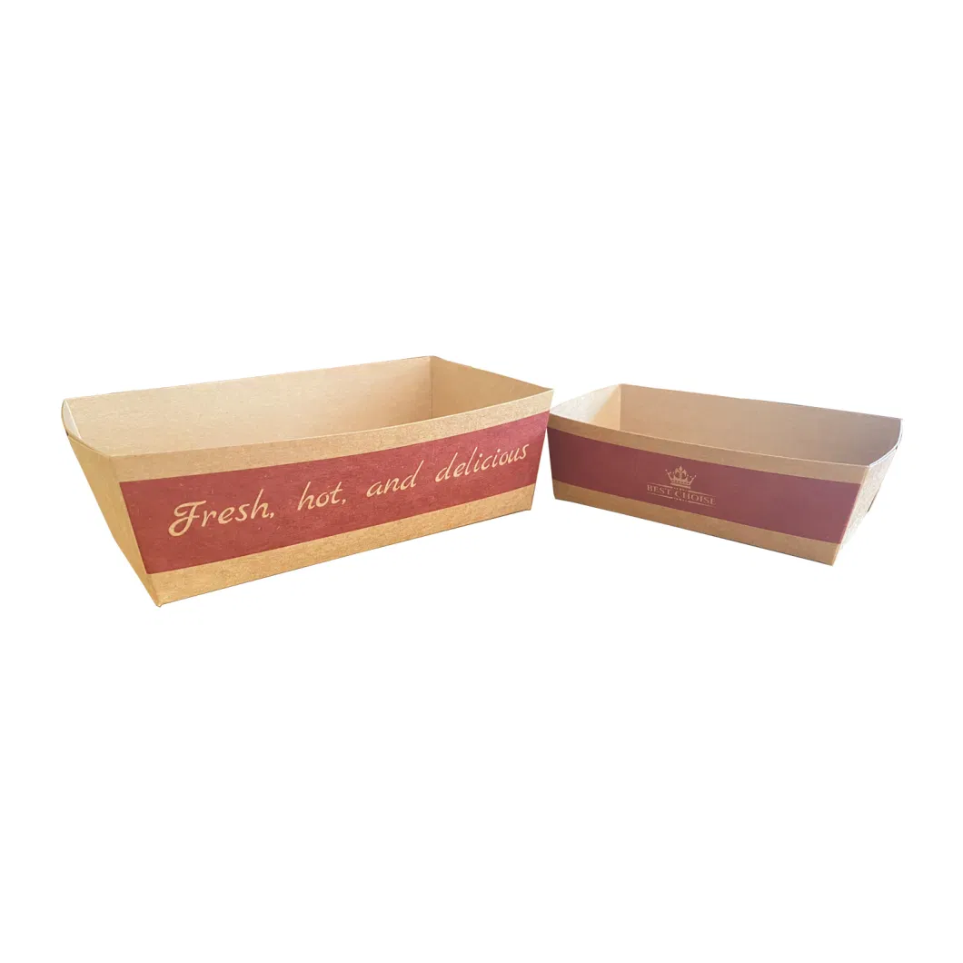 Kitchenware Kraft Paper Food Tray Disposable Jumbo Concession Food Boats Made in China Hot Dogs Take out Paper Food Packaging FSC Wholesale Paper Plate